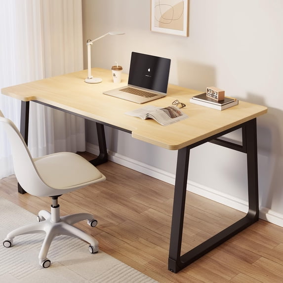 Computer Desk,31.5 Inch Small Office Desk for Bedroom Work,Student Study Writing Desk for Home Office,Frame:black/Board:teak