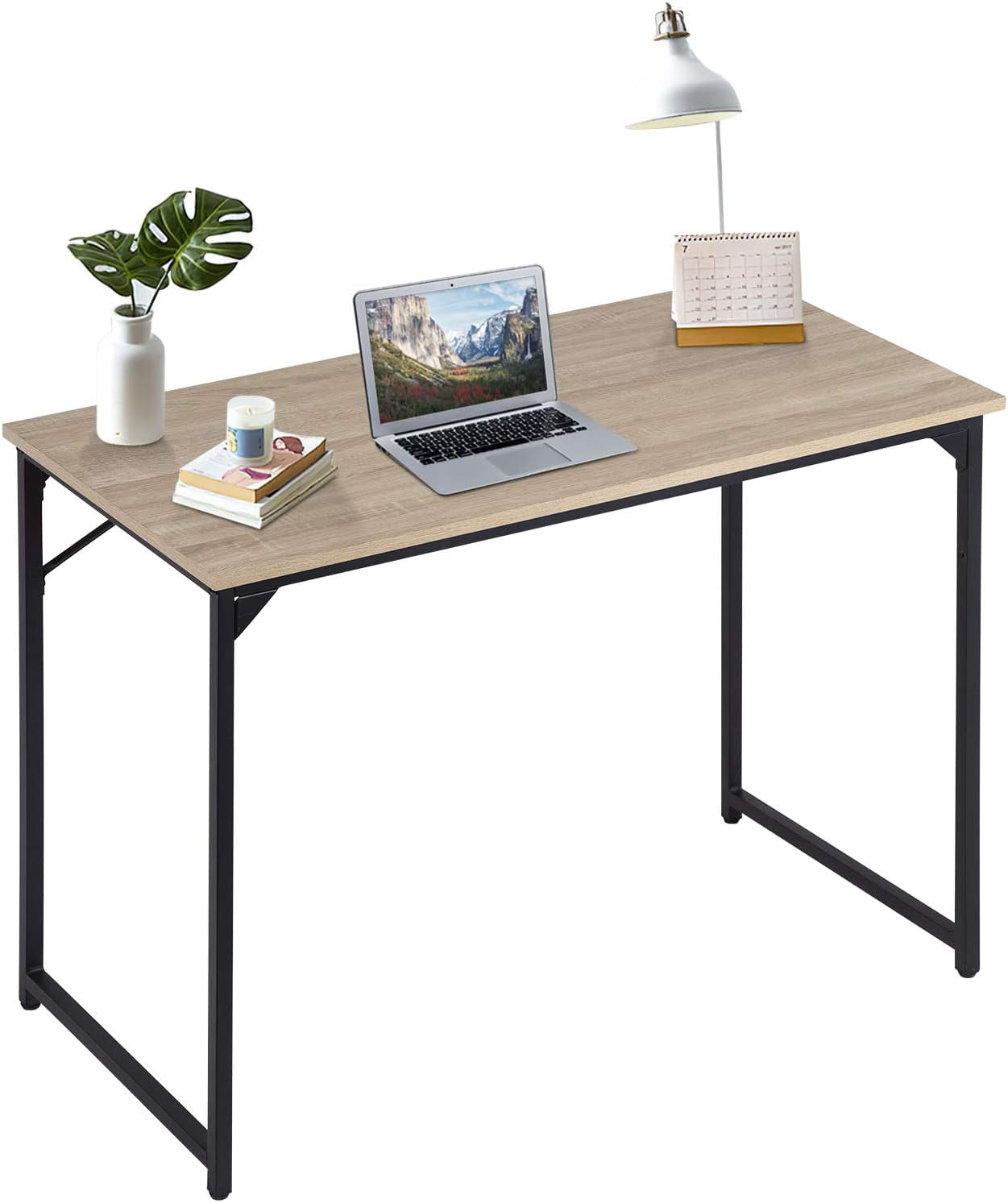 Nature Engineered Wood and Metal Rectangular Computer Desk