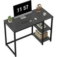 thumbnail image 1 of Computer Desk 40 inches with 2-Tier Shelves Sturdy Home Office Desk with Large Storage Space Modern Gaming Desk Study Writing Laptop Table, Black Marbling (Black Marbling, 40), 1 of 14