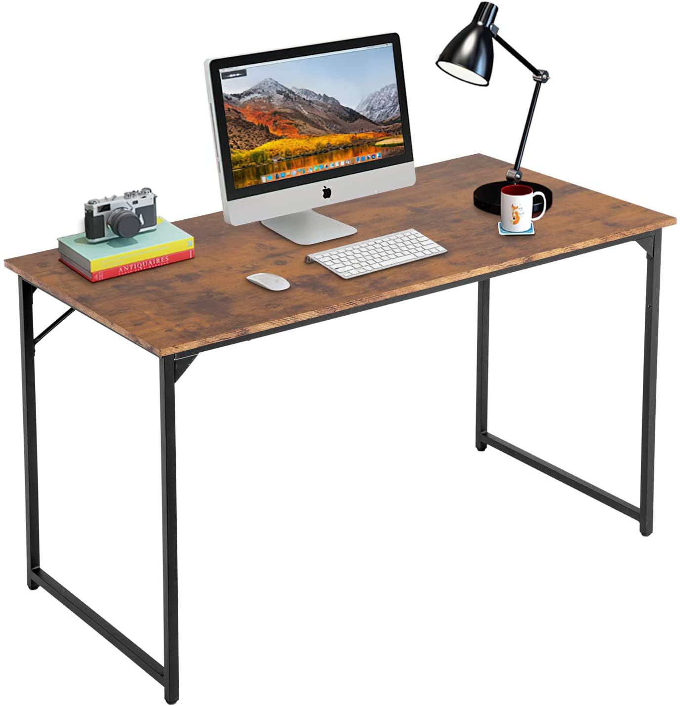 SUNLEI Computer Desk 47 inch Home Office Desks, Gaming Writing Desk Large  Work Desk Study Workstation, Laptop Stand for Desk, Simple Assembly, Steel