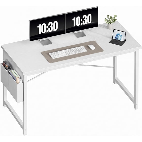 Computer Desk, 47 Inch Gaming Desks for Home Office Small Spaces Writing Study Craft Work Table, Computer Workstation for Bedroom with Storage Bag