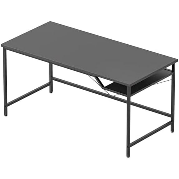 Computer Desk 48 X 24 inch, Gaming Desk for Small Spaces, Modern Simple Style Table for Home Office, Study Student Writing Table (Shelf, Black, 48 inch)
