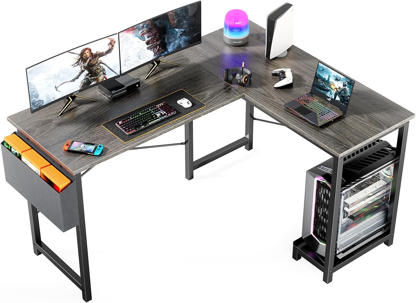 Computer Desk 50 Inch L Shaped Desk Office Desk with Storage and CPU