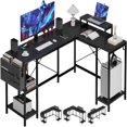 Computer Desk 59 inch L Shaped Desk with Reversible Storage Shelves and