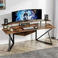 Computer Desk 70.9" Large Home Office Desk with Monitor Stand Modern