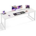 thumbnail image 1 of Computer Desk, 70 Inch Office Desk, Gaming Desk with Storage, Writing Desk Work Desk for Home Office, Study, Long Simple Desk, Large Legroom, Metal Frame, White, 1 of 17