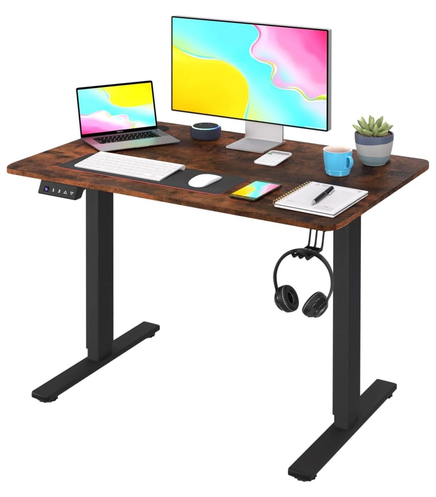 Computer Desk Adjustable Height Computer Workstation Electric Lifting