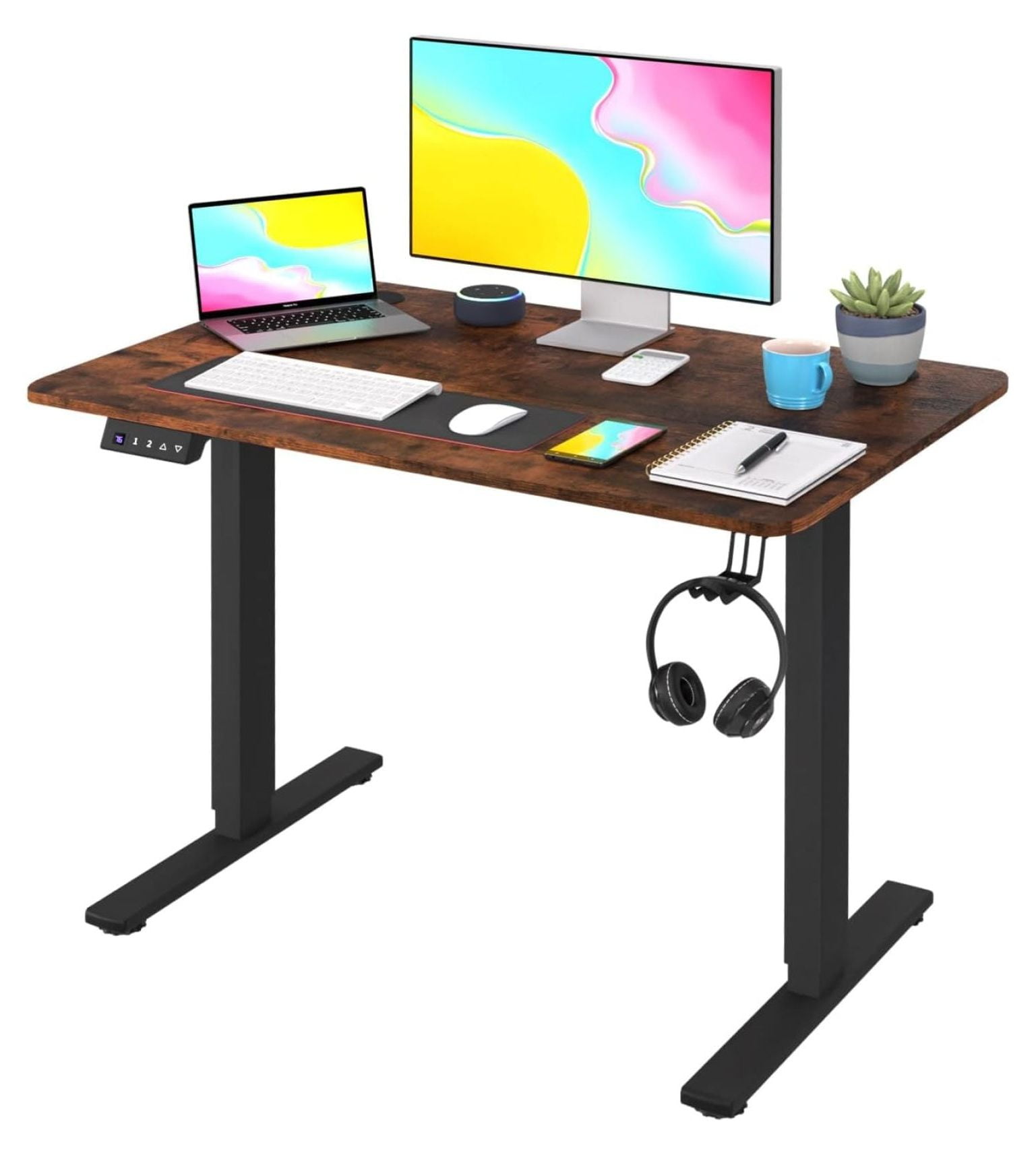 Computer Desk Adjustable Height Computer Workstation Electric Lifting