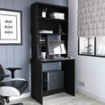 thumbnail image 1 of Computer Desk, Black, Four Shelves And Lower Shelf, Compact For Home Office Demands Remote Learning, 29.6 Inches Wide Black Desk , Form With Fit Work Teaching, 29.6", 1 of 6