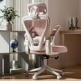 thumbnail image 1 of Computer Desk Chair, Ergonomic Office Chair M903 with Wheels, High Back Mesh Office Chair with Adjustable Lumbar Support, Headrest, Flip-Up Armrests, Pink, 1 of 18