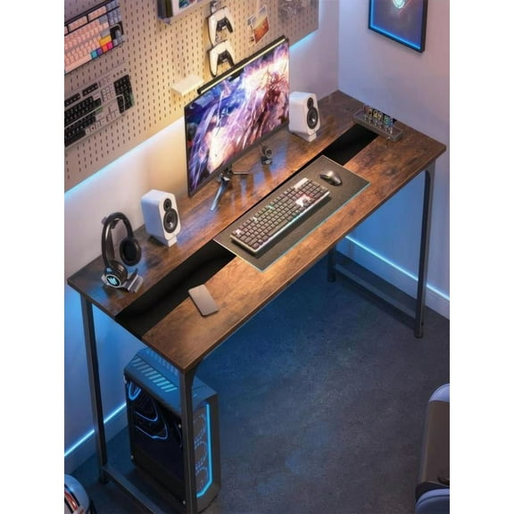 Computer Desk, Computer Desk Home Office Desk, 59.8 Inch Home Office Desk, Gaming Writing Work from Home Study Desk, Large Legroom, Sturdy Metal Frame, Modern Simple