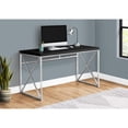 thumbnail image 1 of Computer Desk - Contemporary Home & Office Desk - Scratch-Resistant - 48” L (Black Top, Chrome Legs), 1 of 4