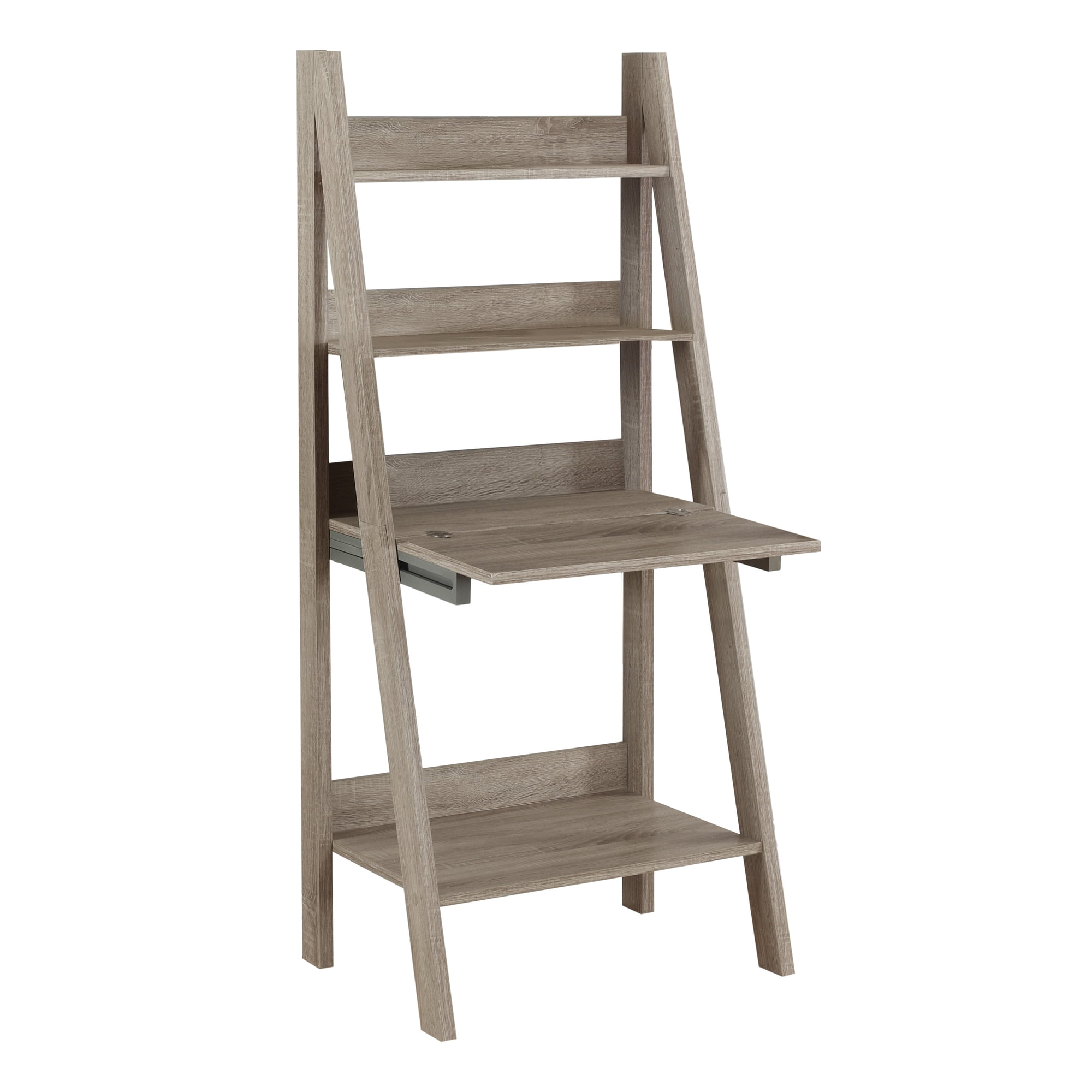 Dark Taupe MDF Foldable Ladder Desk with Drawer