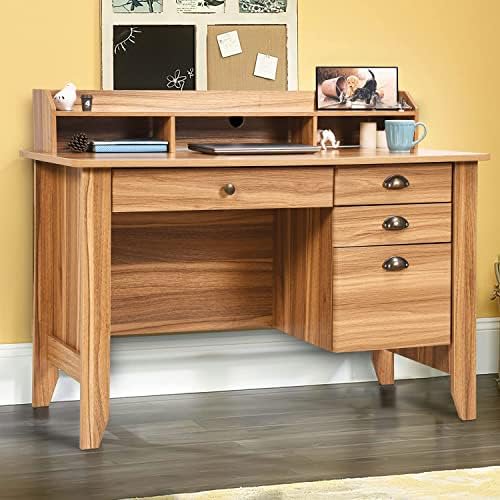 Computer Desk with Drawers and Hutch Home Office Desk Study Writing Desk with File Drawers and