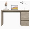 thumbnail image 1 of Computer Desk with Drawers, Wood Work Desk, Home Office PC Desk Workstation with Storage, Modern Gaming Computer Table for Bedroom, Living Room, 53.5 inches, Gray Oak, 1 of 5