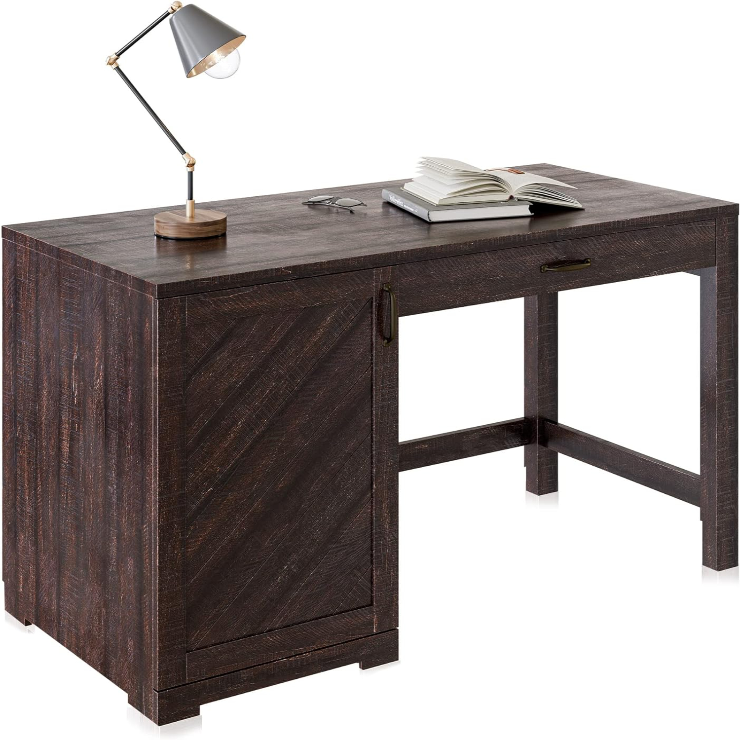 Computer Desk with File Drawer and Study Writing Desk Modern