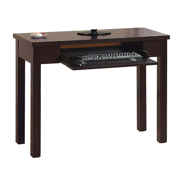 Benjara Computer Desk- Flip-Down Keyboard Drawer- 39 Inch- Red Cocoa Brown