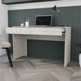 thumbnail image 1 of Computer Desk In Gray, 2 Drawers - Spacious Desktop For Efficient Business Work Sleek Hidden Storage Facility Particle Board Produced Two And Play Modern Feature Crafted, 1 of 2