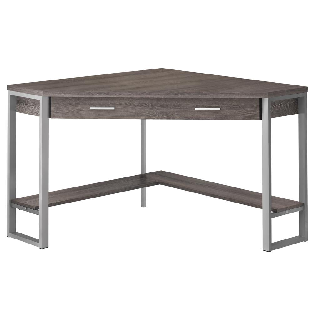 Computer Desk Home Office Corner 42"L Work Laptop Metal Brown