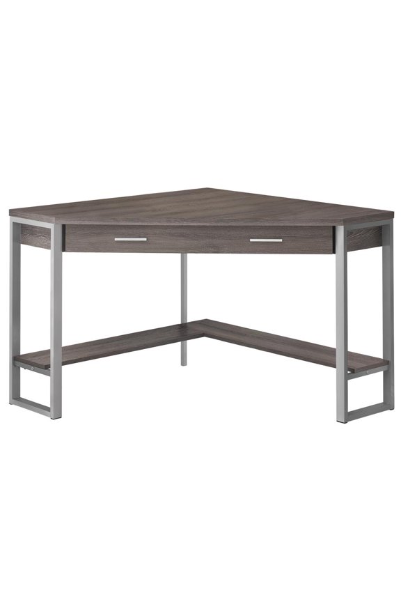 Computer Desk Home Office Corner 42"L Work Laptop Metal Brown