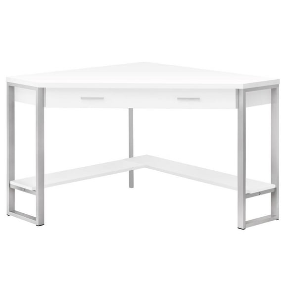 Computer Desk Home Office Corner 42"L Work Laptop Metal White