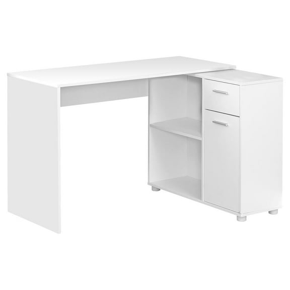 Computer Desk Home Office Corner 46"L L Shape Work Laptop Laminate White