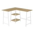 thumbnail image 1 of Computer Desk, Home Office, Corner, Storage Shelves, 48"L, L Shape, Work, Laptop, Metal, Laminate, Natural, White, Contemporary, Modern, 1 of 5