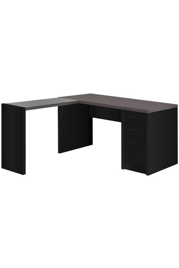 Computer Desk Home Office Corner L Shape Work Laptop Laminate Black