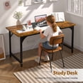 thumbnail image 1 of Computer Desk Home Office Desk with 55'' Gaming Desk Long Work Desk With 3-Piece Table Top Rustic Brown, 1 of 4