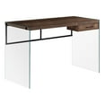 thumbnail image 1 of Computer Desk - 48"L / Brown Reclaimed Wood/ Glass Panels, 1 of 5