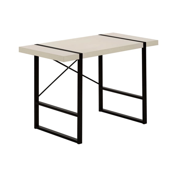 Computer Desk, Home Office, Laptop, 48"l, Work, Beige Laminate, Black Metal, Contemporary, Modern