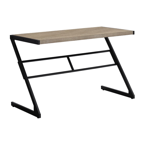 Computer Desk, Home Office, Laptop, 48"l, Work, Brown Laminate, Black Metal, Contemporary, Modern