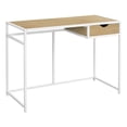 thumbnail image 1 of Contemporary Home Living 47.25" Natural Brown and White Wood Look Rectangular Computer Desk with One, 1 of 4