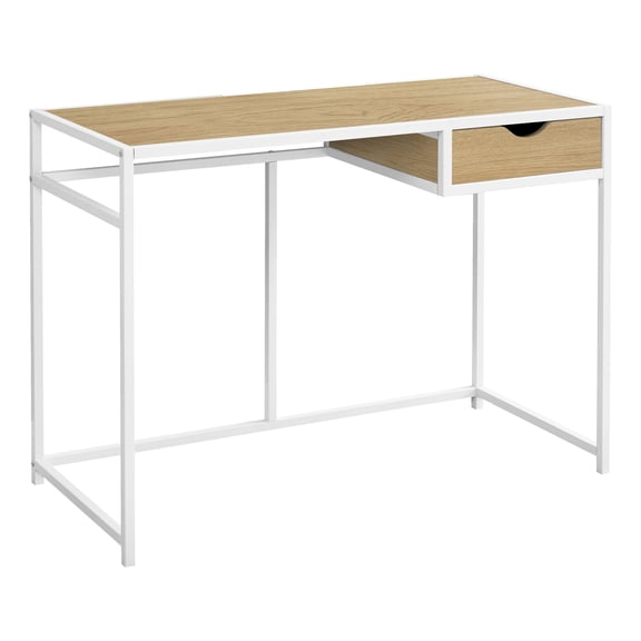 Contemporary Home Living 47.25" Natural Brown and White Wood Look Rectangular Computer Desk with One