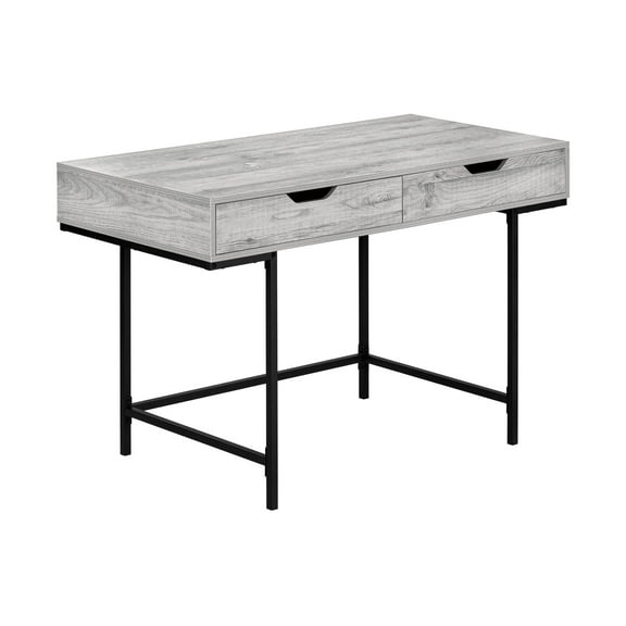 Computer Desk, Home Office, Laptop, Storage Drawers, 48"l, Work, Grey Laminate, Black Metal, Contemporary, Modern