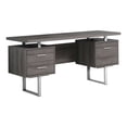 thumbnail image 1 of Computer Desk Home Office Laptop Storage Drawers 60"L Work Metal Brown, 1 of 5