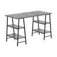 thumbnail image 1 of Computer Desk, Home Office, Laptop, Storage Shelves, 48"l, Work, Grey Laminate, Black Metal, Contemporary, Modern, 1 of 5