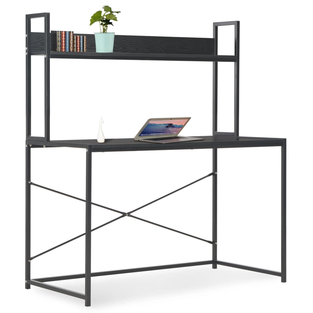 Computer Desk, Industrial Home Office Workstation, PC Study Writing Working Table Furniture, Black