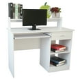thumbnail image 1 of Computer Desk with Keyboard Tray, Wooden Storage Desk with Drawer and Storage Shelves,  Laptop Studying Writing Desk with Bookshelf for Home, Office, Bedroom, Small Space, 1 of 8