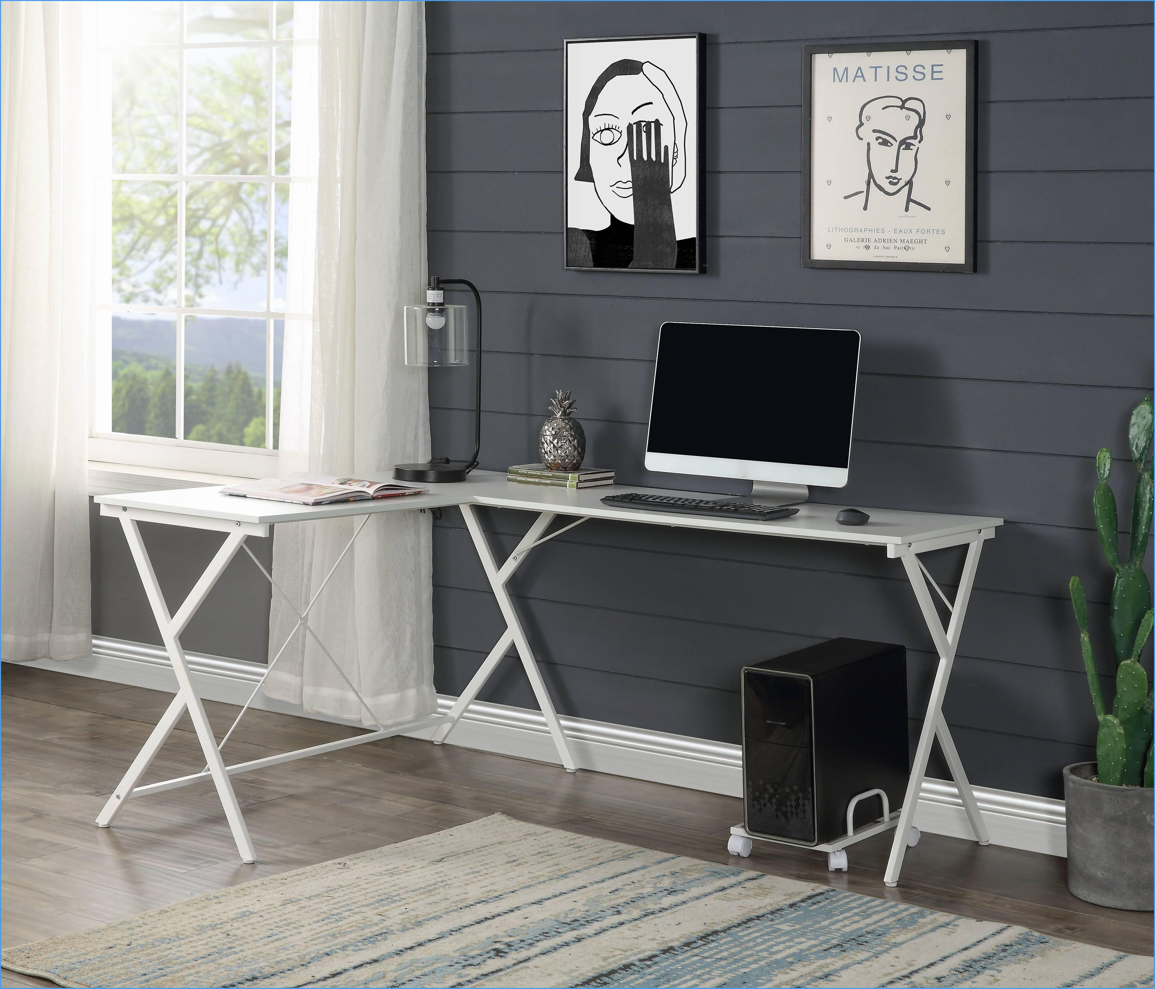 Gallery Detail: Computer Desk L Shape Space Saving Corner Design With Sturdy
