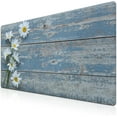 thumbnail image 1 of Computer Desk Mats Mouse Pads for Desk, Pc Mouse Pad Big Mousepads, Computer Desk Decorations Non-Slip Rubber Base, 35.4 X 15.7 inch for Work/Game/Office/Home Daisy Flowers on Old Wooden, 1 of 6
