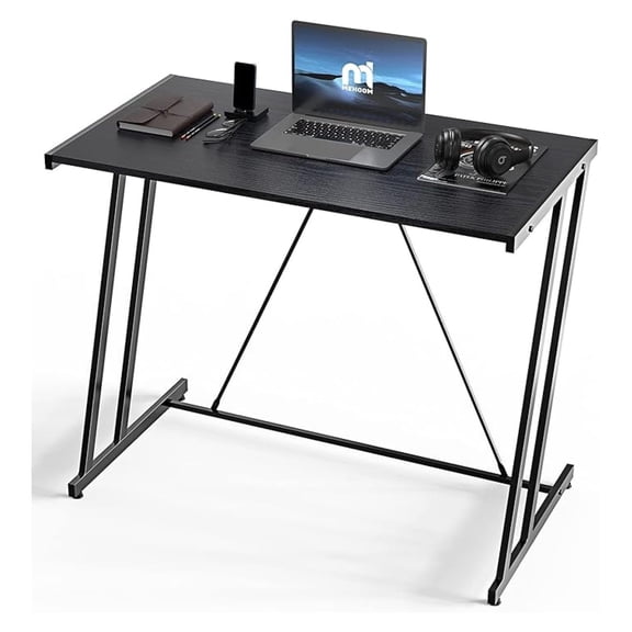 Computer Desk Mehoom - Small Home Office Desk for Writing, Modern Laptop Table, 35.4" Black Corner Desk, Simple Study Desk for Small Space