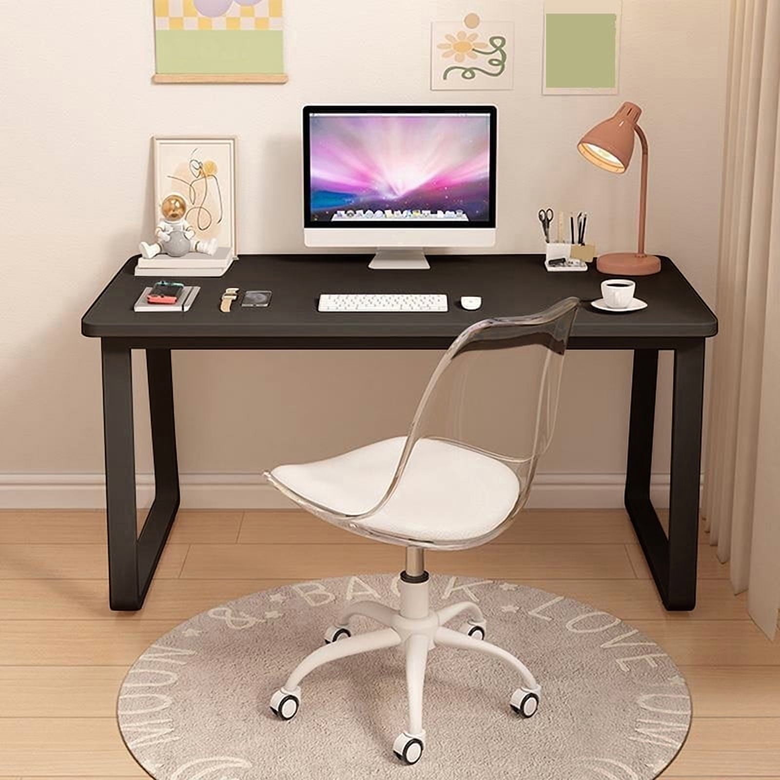Computer Desk Modern Simple Style Desk for Home Office, 55 inch Small Writing Table or Bedroom,Black