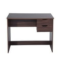 thumbnail image 1 of Computer Desk, Multipurpose Home Office 35.4" Study Writing Desk Workstations with 2 Storage Drawers, Walnut, 1 of 9