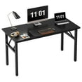 thumbnail image 1 of Computer Desk Office Desk 47 inches Folding Table with BIFMA Certification Computer Table Workstation No Install ed, Black Brown, 1 of 8