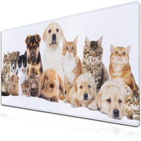 Computer Desk Pad Dog Desktop?Mat, Gaming Mousepads Keyboard Pad, Cool Mouse Pads Waterproof Non-Slip Rubber Base, 35.4" X 15.7" for Work/Game/Office/Home Cute Animal Pet Collection Photos