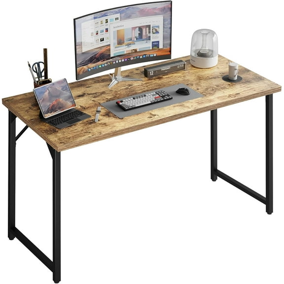 Computer Desk, Small Home Office Desk Study Writing Kid Table, Simple PC Gaming Desk, Adjustable Feet, Black