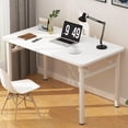 thumbnail image 1 of Computer Desk Study Table No Assembly Required, Writing Computer Desk Space Saving Foldable Table Simple（39.3''*19.6''White）, 1 of 5