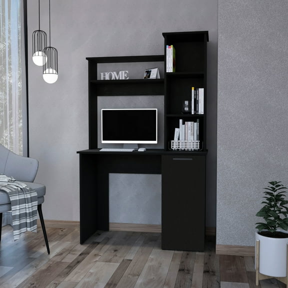 Computer Desk With 3 Shelves And Flawless Office Storage Wood Artistic For Craft Work