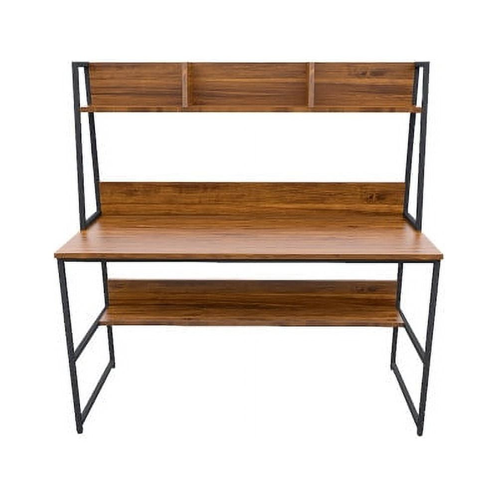 Computer Desk With Hutch And Bookshelf, 47 Inches Home Office Desk With